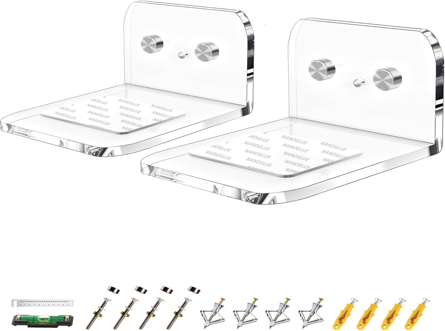 ELETIUO 33 Lbs,Speaker Universal Soundbar Acrylic Mount Bracket,Wall Shelf Mounting Holder Compatible