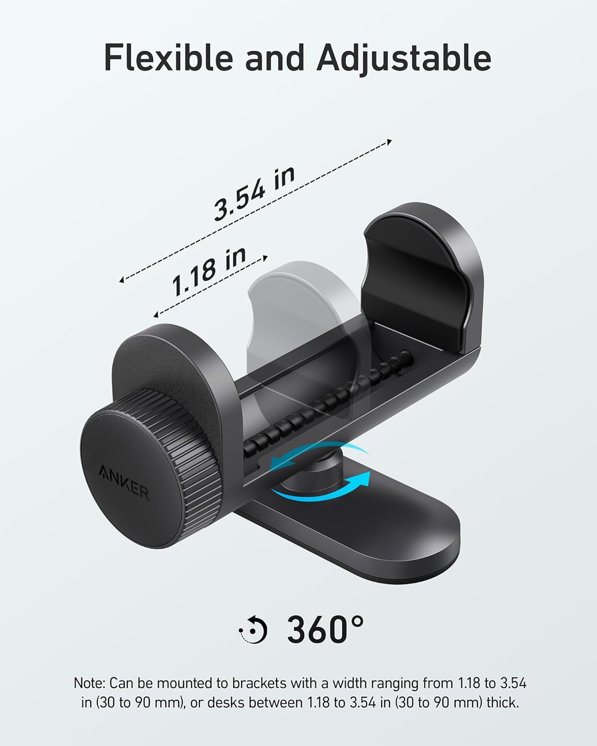 USB4 4 Anker Hub Mounting Kit with Adjustable Design, Compatible with Anker USB-C Hubs, Docking Stations, Thunderbolt