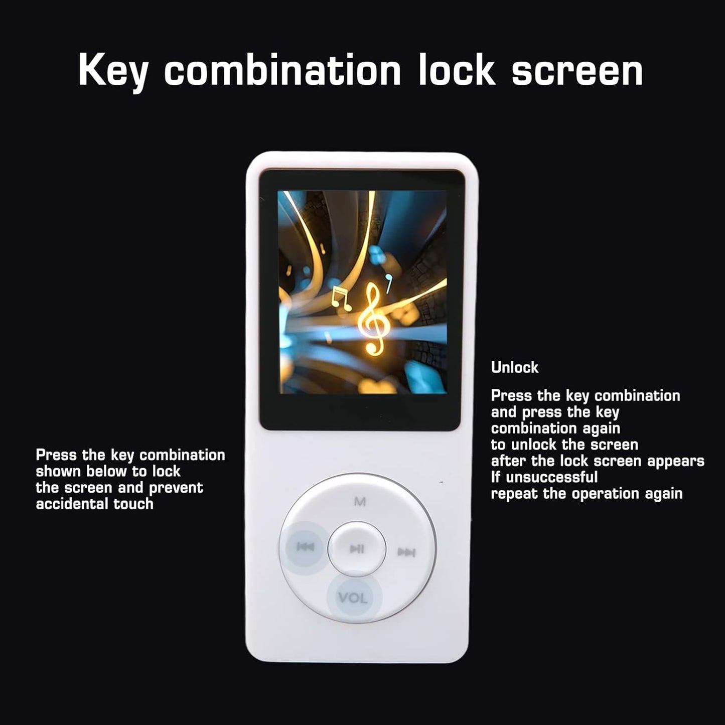 Zopsc MP3 MP4 8GB 64GB 30 Player, Memory Expandable, Hour Playback Lossless Sound, Lightweight Portable White