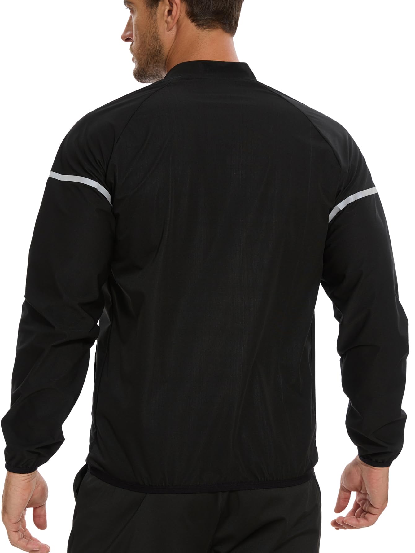NINGMI Sauna Suit for Men Sweat Jacket Long Sleeve Shirt Zipper Workout Body Shaper Top Slimming Fitness Gym