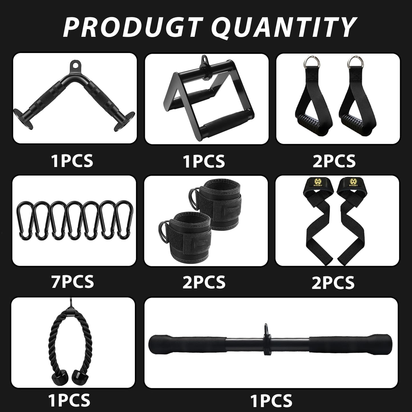 WNOEY LAT Pulldown Attachments, Cable Machine Attachment Gym Accessories, Cable Attachments for Gym, Home Gym Accessories