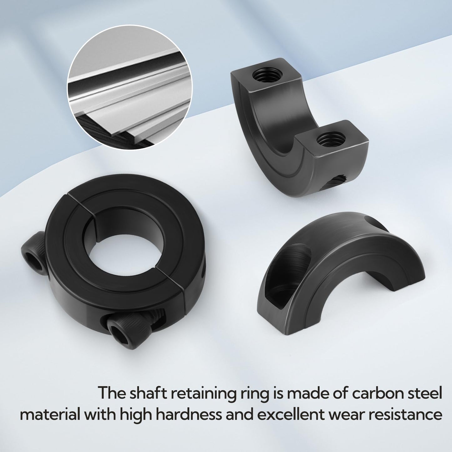 GAGIRA 6 Pcs 1" Split Collar, Split Collar Clamp, Clamp-on Shaft Collars, Shaft Fixing Ring with Screws and Wrench