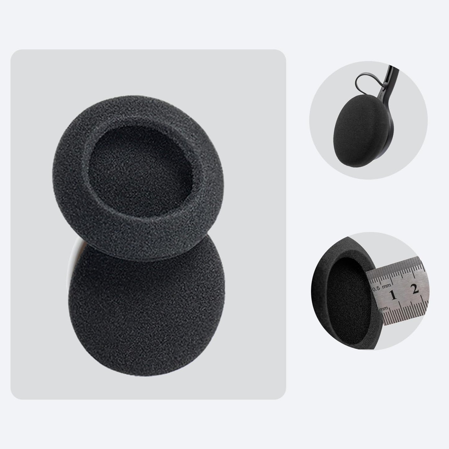 xieyaxie 24 Pack 55MM Headset Headsets, Black Headphone Earpads Replacement Cushions | Soft Ear Covers & Cushions