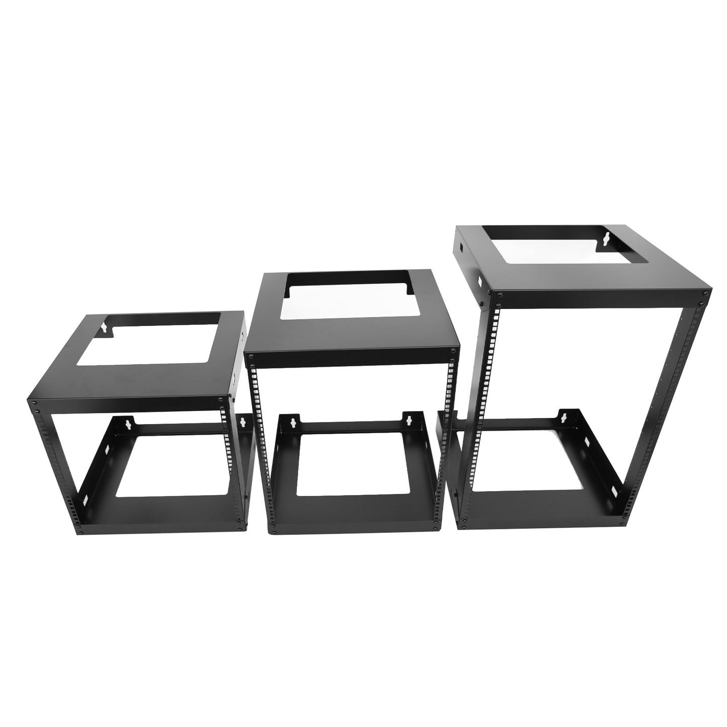 12U Wall Mount Open Frame 19 Inch Server Equipment Rack Wall Mountable Heavy Duty Design - Holds All Networking & AV Gear - Open Frame Includes 2 1U 12in Vented Shelves & Mounting screws(WALL RACK12U)