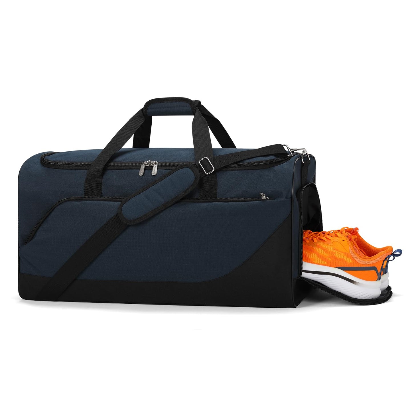 iFARADAY 52L Men's Gym Bag with Shoe Compartment - 24-inch Duffle Bag for Travel, Sports, Fitness & Workout (Navy Blue)