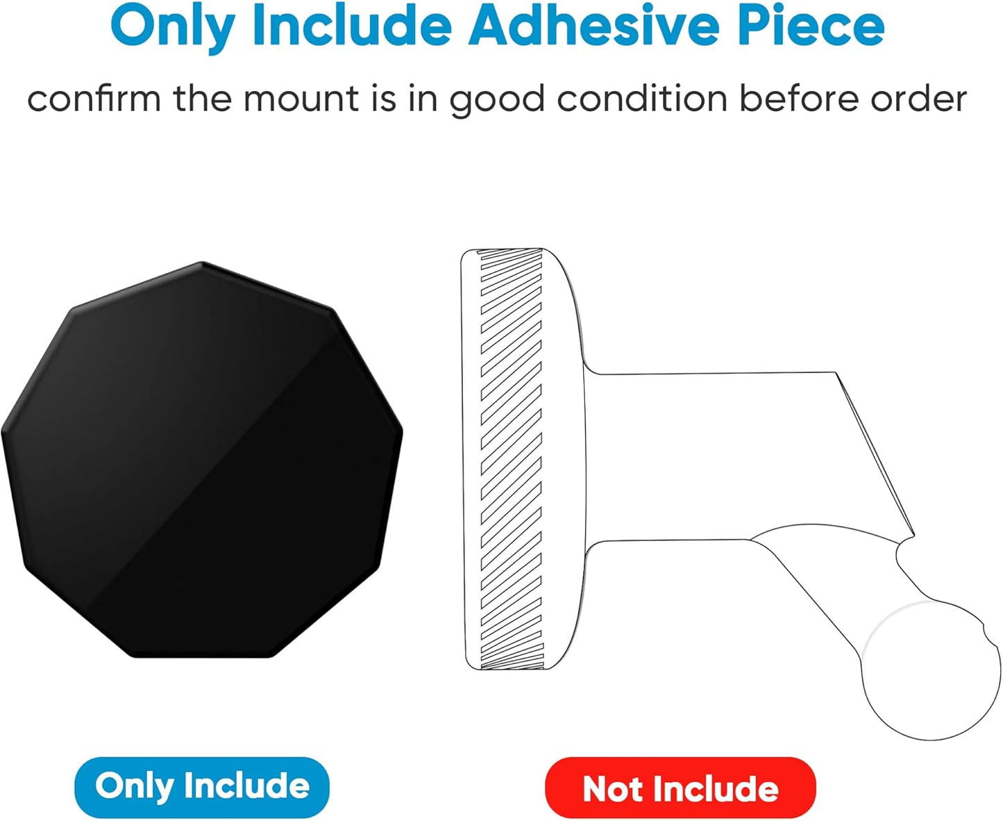 Naponal 3 Pcs Adhesive Piece for Garmin Low-Profile Magnetic Mount,Only Windshield Sticky Replacement for Garmin Dash