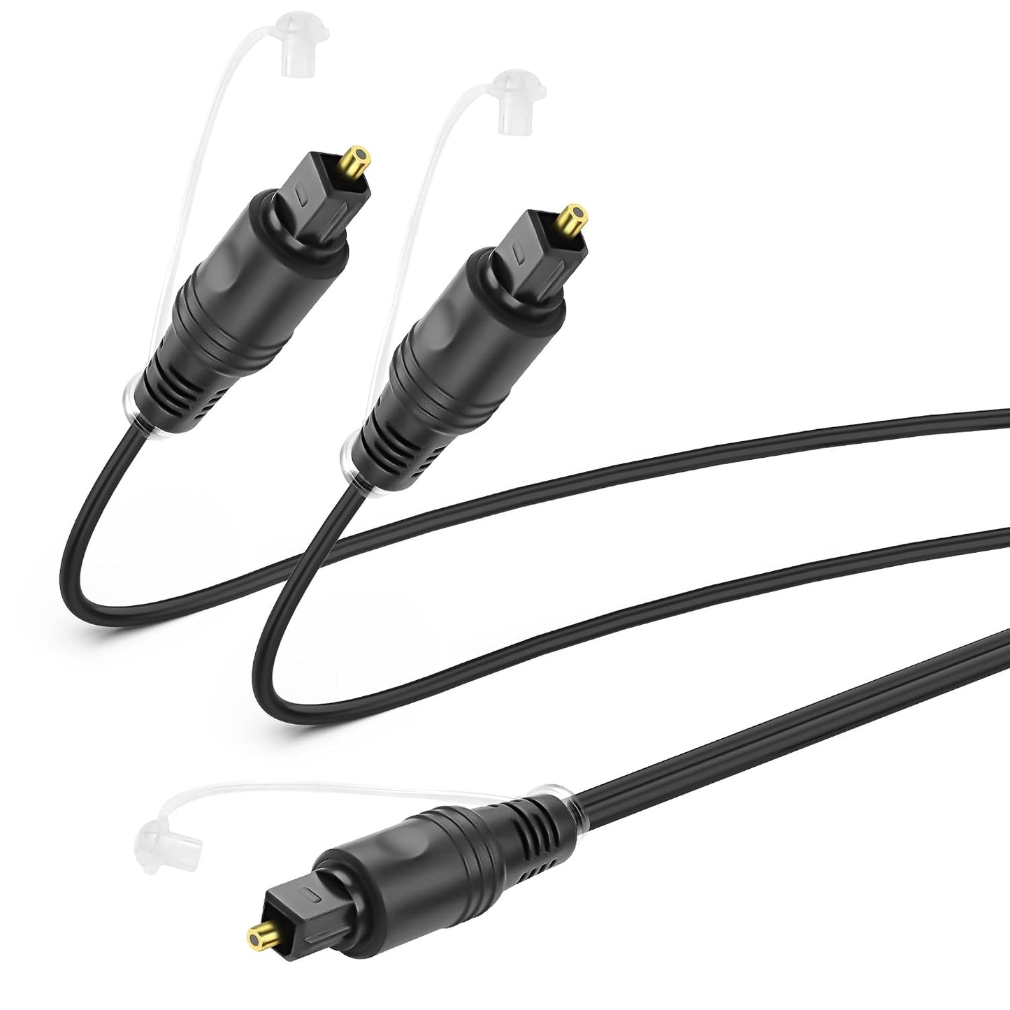 1 2 1 2 1M MEIRIYFA Digital Optical Splitter Adapter Cable in Out, Toslink Digital Fiber Optic Audio Splitter Male