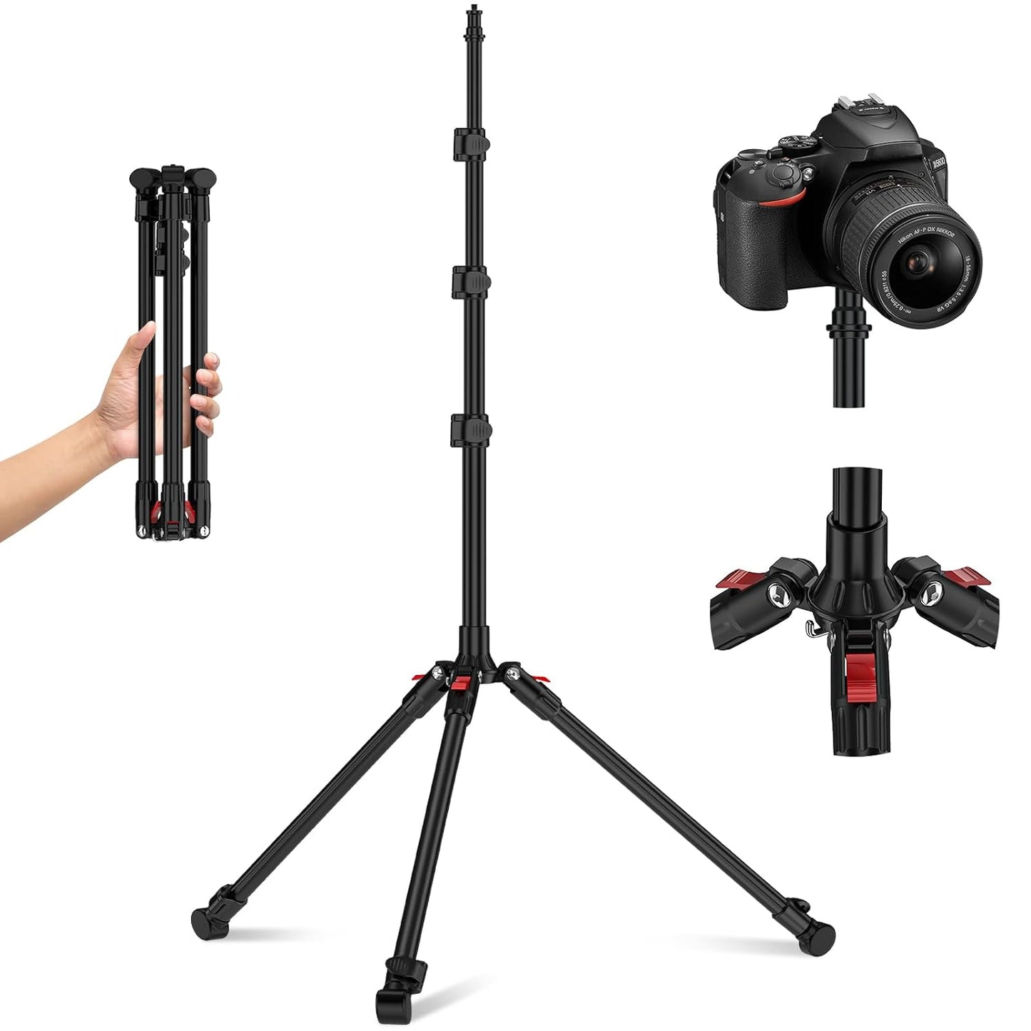 Anautin 6.6ft/2m 13lb/6kg Extendable Light Stand Photography, Light Tripod Stand for Travel, Heavy Duty Studio Lighting
