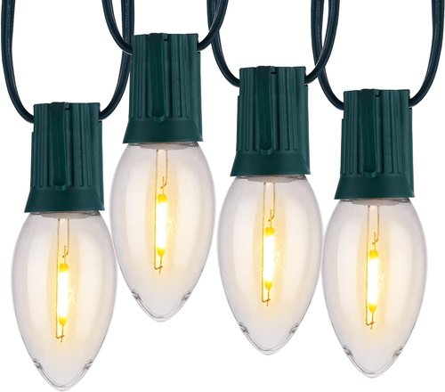 Minetom C9 LED Christmas Lights - 50 Feet Warm White String Lights for Indoor/Outdoor Holiday Decor