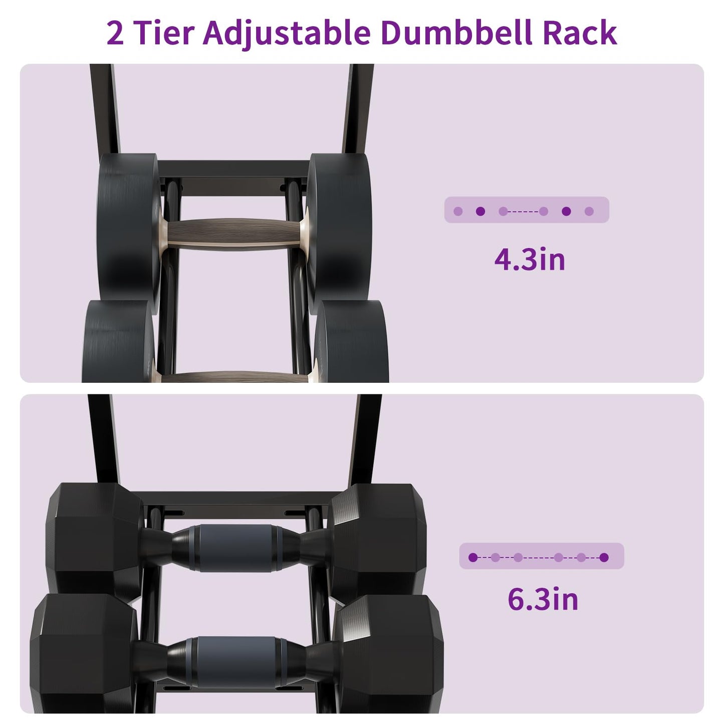HavenlyYouth Dumbbell Rack, Gym Storage Rack, Weight Rack for Home Gym, Dumbbells, Kettlebells, Yoga Mats & More Space-Saving Home Gym Organizer