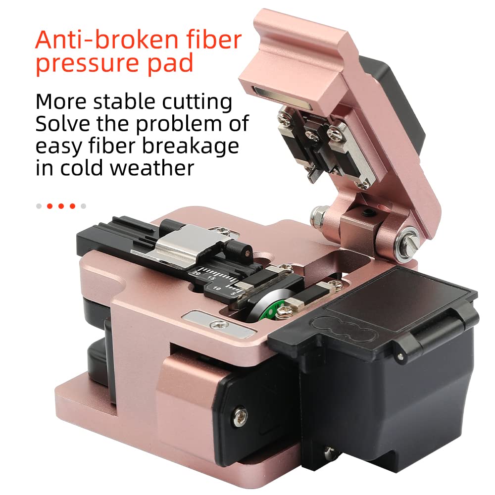 Fiber Cleaver Tool Cable Cutting Knife FTTH Fiber Optic Cables Knife Tools Cutter High Precision Cleavers 24 Surface Blade HS-30 Golden