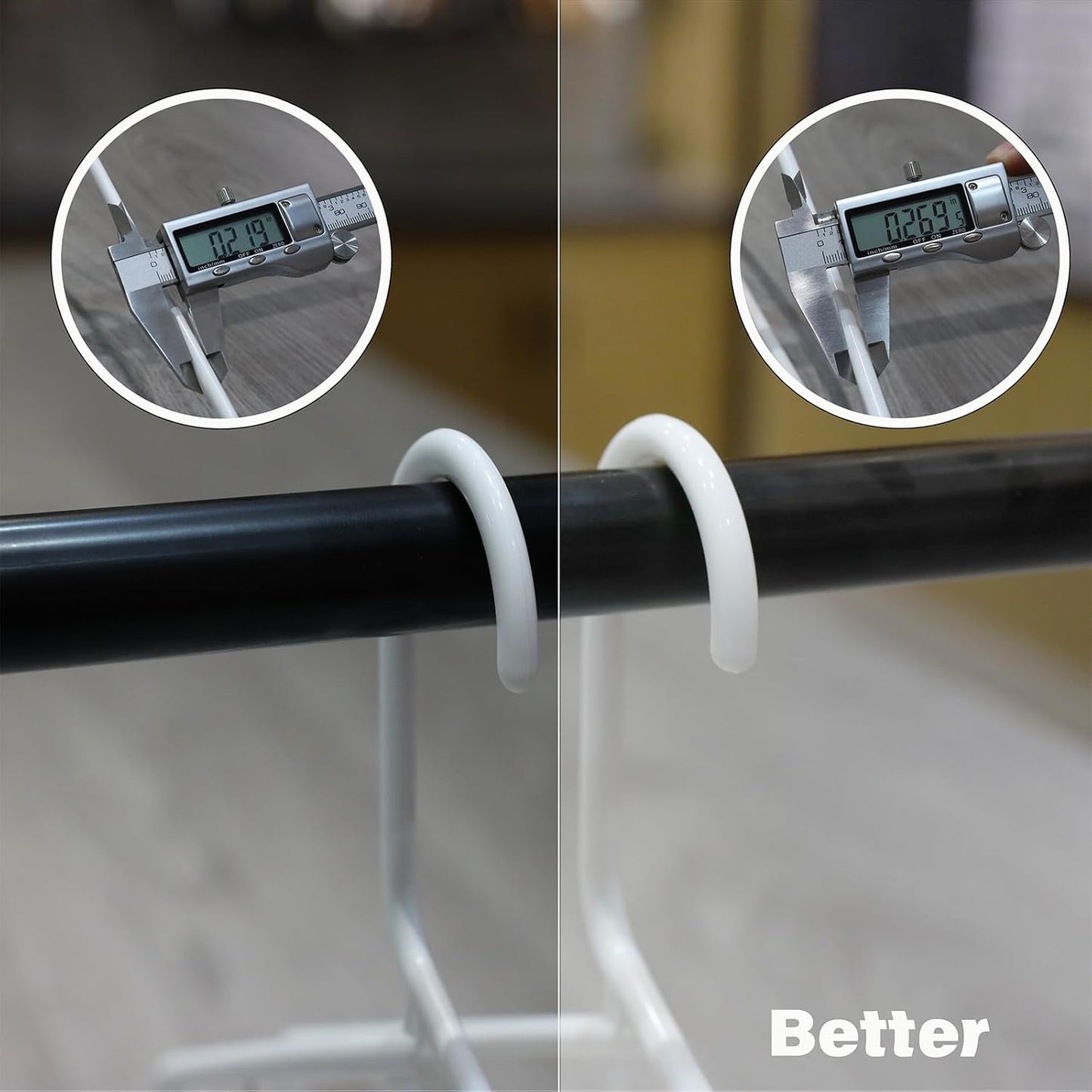 Plastic Hangers | Sturdy Space-Saving Design with Built-in Hooks - 20 Pack for Closet Organization