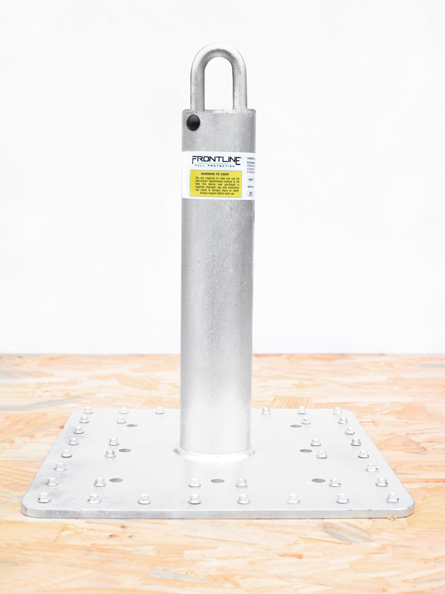 Frontline Fall Protection RO18 Commercial Roof Anchor 18"| OSHA & ANSI Compliant Galvanized Steel Roofing Anchor Point | Metal, Wood or Concrete Application
