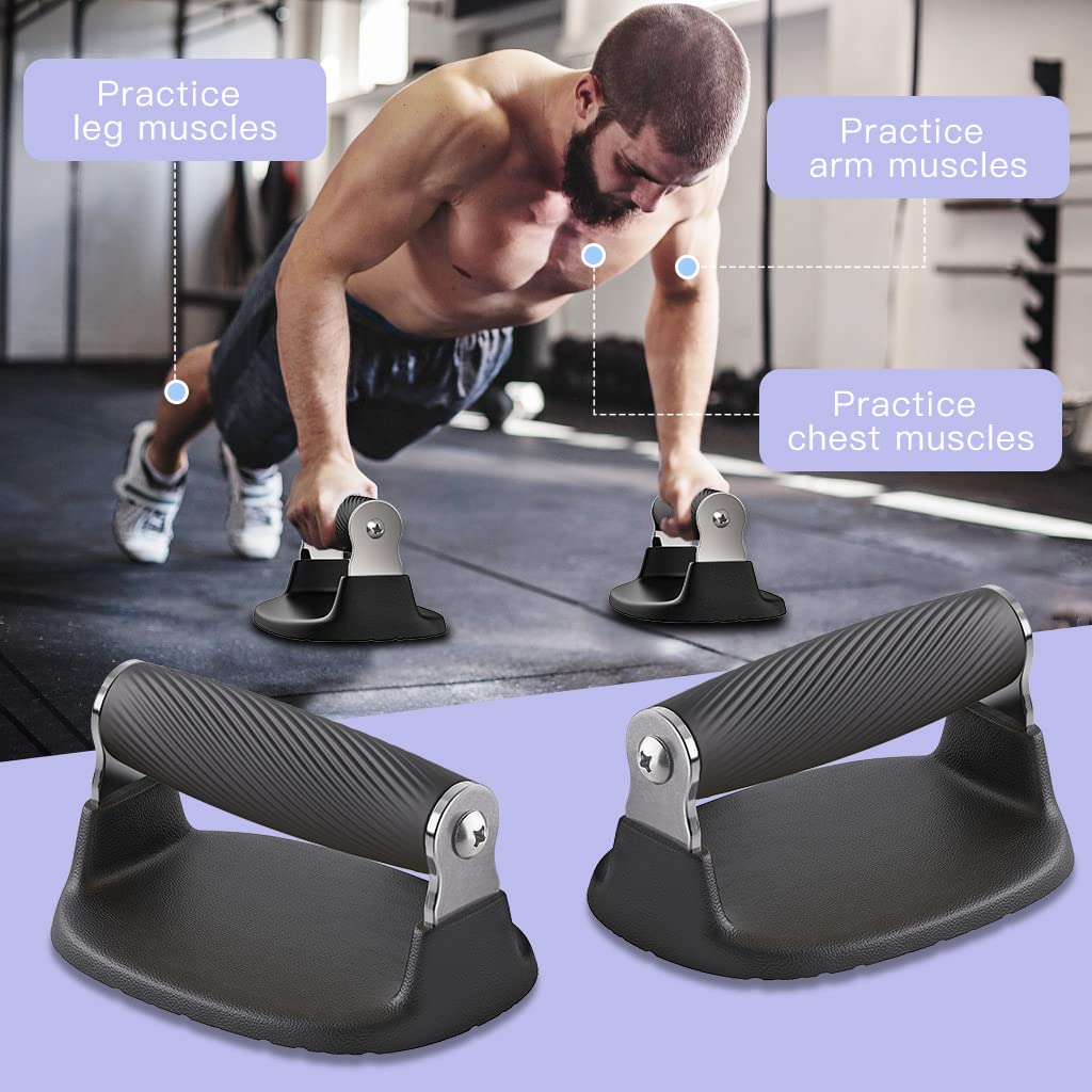 BeneLabel Push Up Bars, Pushup Stands, Anti-Slip Soft Plastic Push Up Handles, Bottom Anti-Slip Pad, Stainless Steel Support Frame, Strength Training Equipment, Perfect for Floor Workout Exercise