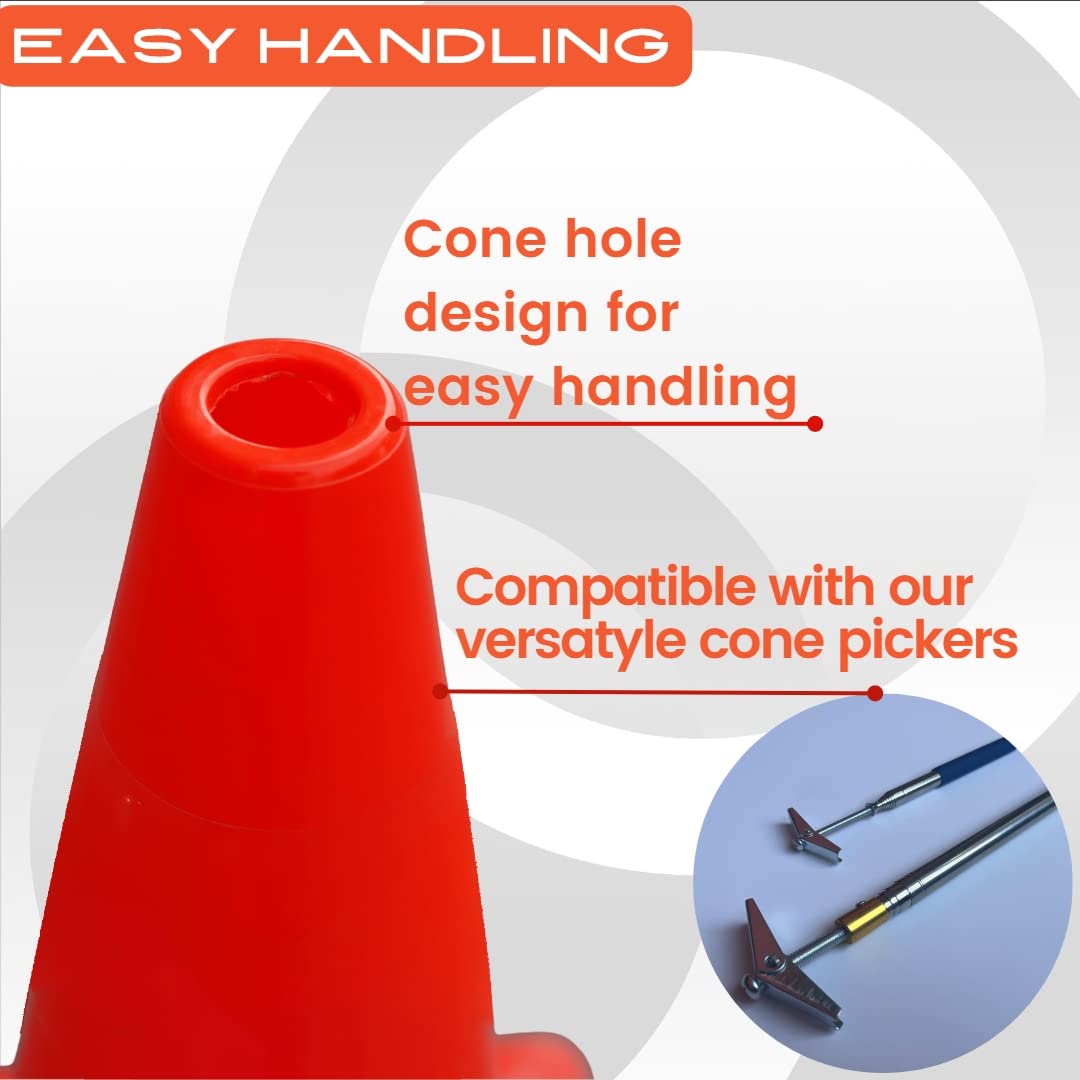 Versatyle 9in Heavy Duty Agility Training Cones for Soccer, Football, Basketball & Sports Drills, Flexible Motorcycle & Traffic Training Cones, Durable, Versatile, High Visibility (Set of 12, Orange)