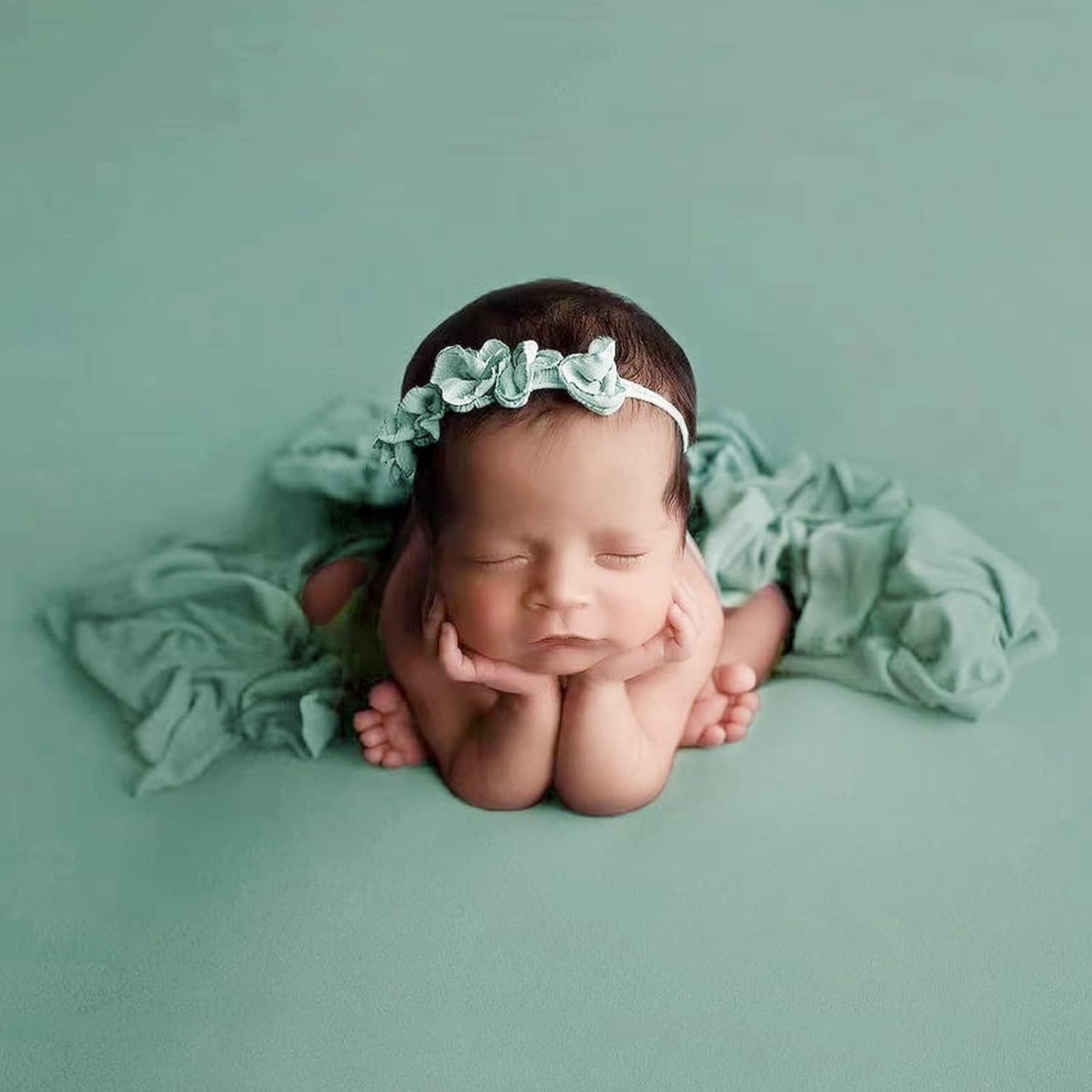 Sage & Blue Wrap Blanket for Newborn Photography - Baby Props for Boys & Girls
