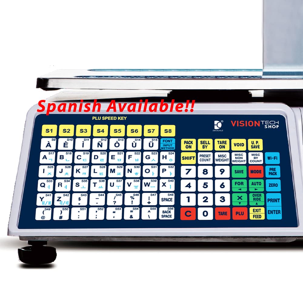 VisionTechShop DLP-300 Label Printing Scale Pole Display, 30/60lbs Capacity, 0.01/0.02lbs, NTEP Legal for Trade