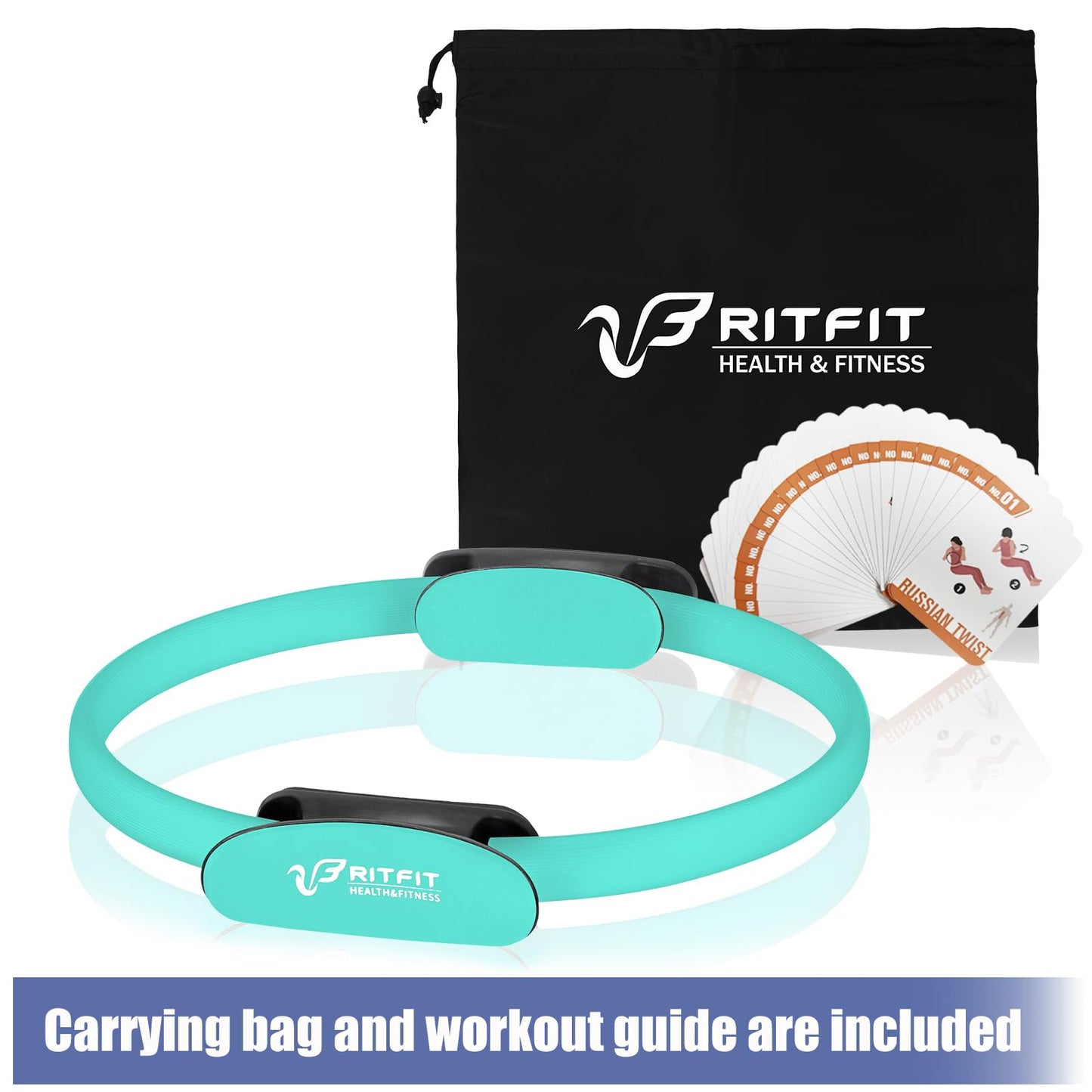 RitFit Pilates Ring Circle - 14 Inch Magic Fitness Circle for Toning Inner & Outer Thighs, Bonus Workout Guide Included