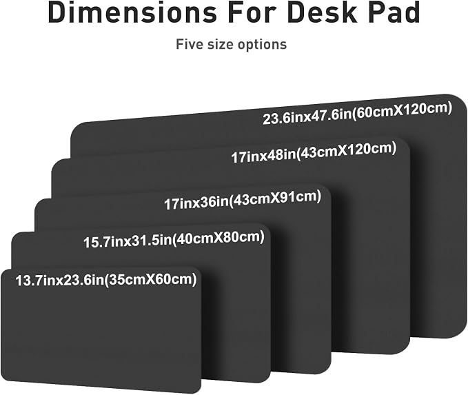 Aothia Leather Desk Pad Protector, Mouse Pad, Office Desk Mat, Non-Slip PU Leather Desk Blotter, Laptop Desk Pad, Waterproof Desk Writing Pad for Office and Home (Gray,36" x 17")