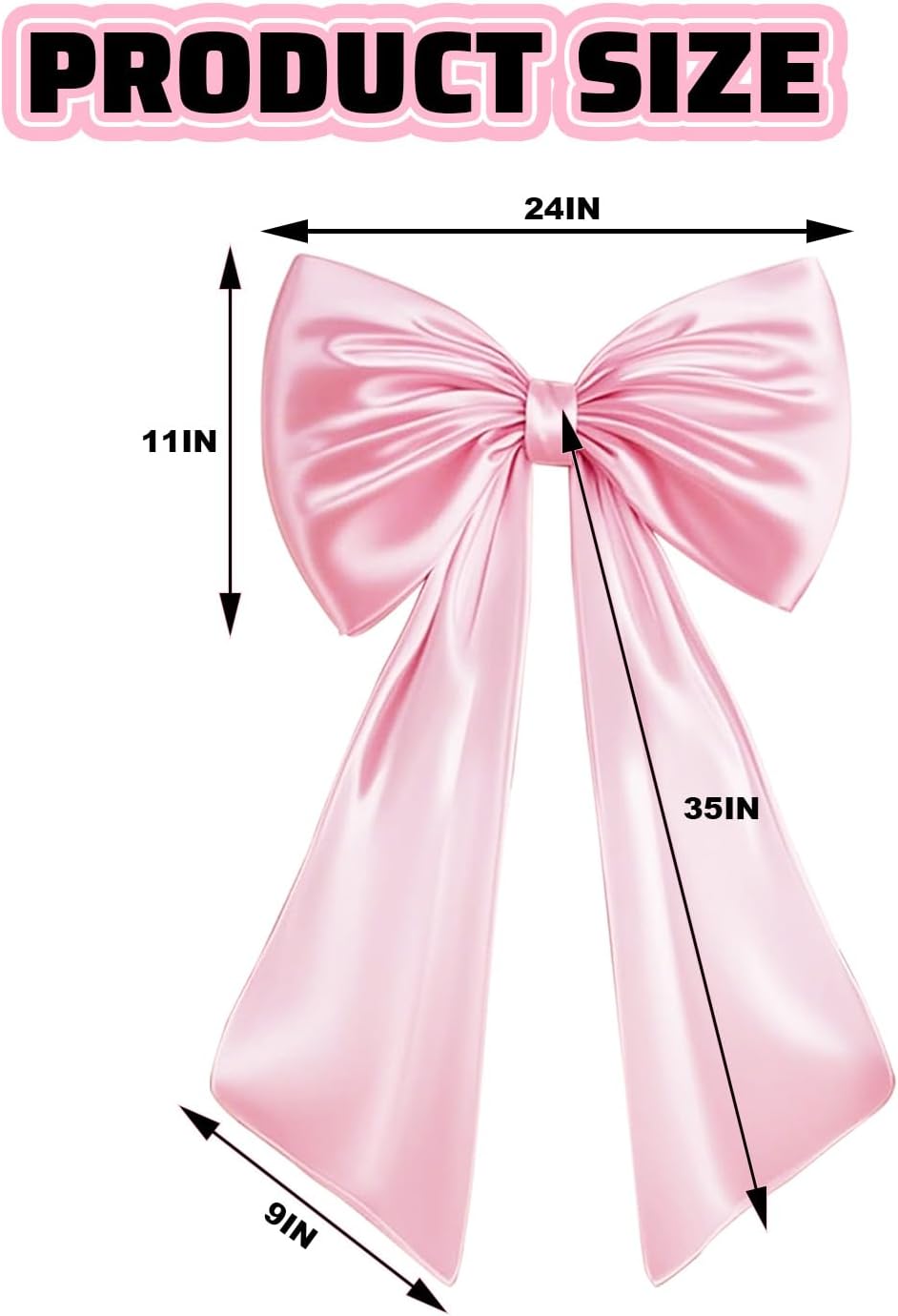 Skiennix Large Pink Bow Decor - Perfect Backdrop for Birthday, Wedding, and Bridal Showers | Room & Door Decorations