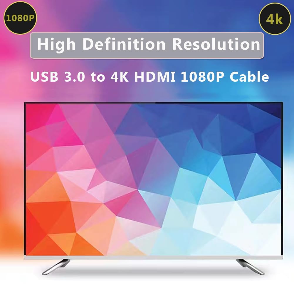 Znoogrn 2M, 6.6FT 1080P Upgraded USB to HDMI Cable USB-A to HDMI Video Adapter for Windows/Mac/iOS Long HDMI Cable