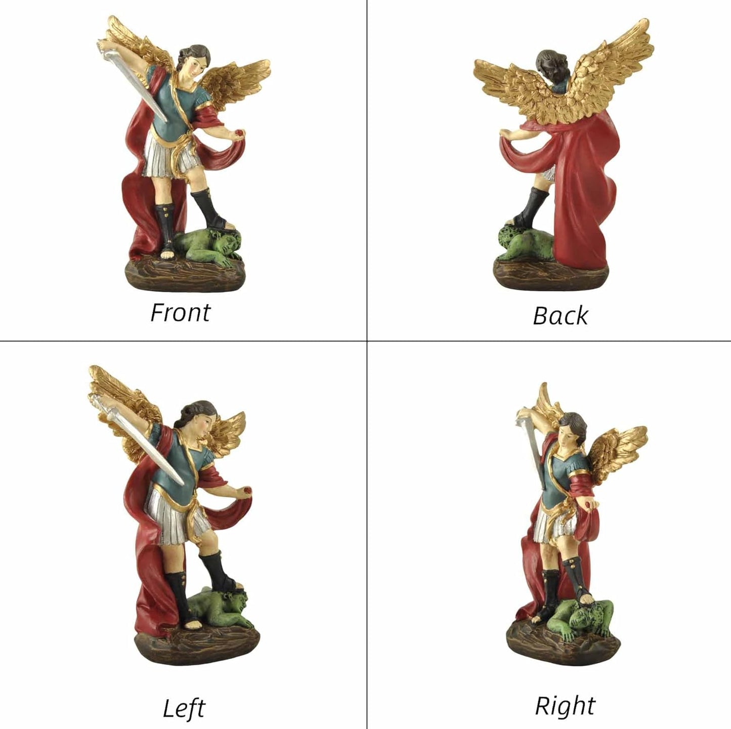 San Miguel Archangel Statue - Saint Michael Defeats Lucifer | Religious Collectible Angel Figurine, 5.31” H