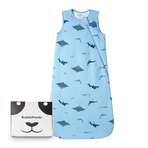 BubblePanda Bamboo Sleep Sack | Soft 1.0 Tog Toddler Sleeping Bag for 6-12 Months with 2-Way Zipper