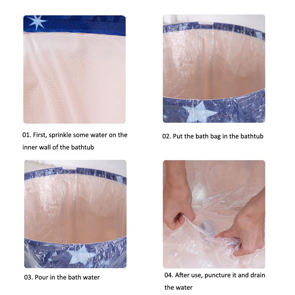 NentMent 10 Pack Disposable Ice Bath Tub Cover Liner Transparent Plastic Portable Bathtub Liner Covers for 105 Gallons Ice Tub Portable Bath Tub Cold Plunge Tub Inflatable Ice Bath Barrel Plunge Pool
