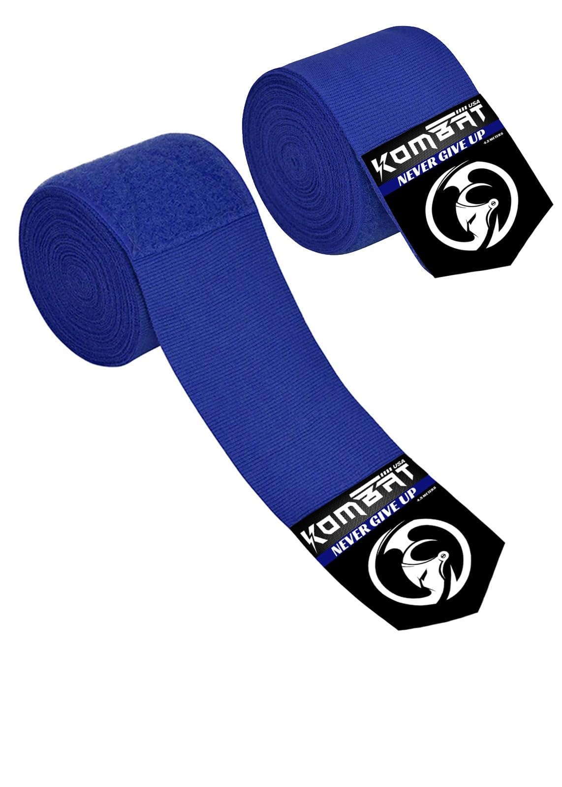 KOMBAT USA 180" Boxing Wraps for Men & Women – Hand Wraps for Boxing Gloves, Muay Thai Wraps, Vendas para Boxeo, Thumb Loop, MMA & Kickboxing Hand Wraps Boxing Training Gear (Blue)