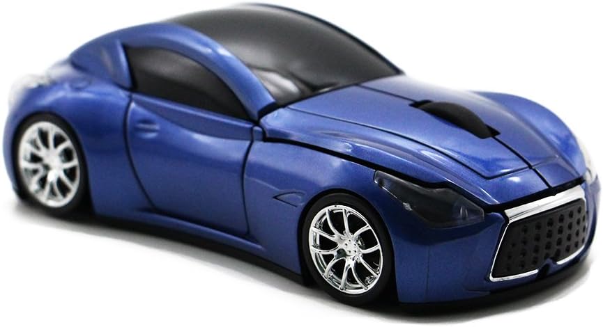 Ai5G Mice Ai5G 2.4Ghz Race Car Mouse Wireless Sports Car Shaped Mouse Computer Optical Mice with Led Light for Desktop