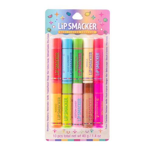 Lip Smacker Original Party Pack - 10 Hydrating Lip Balms in Classic Flavors - Cruelty-Free & Moisturizing