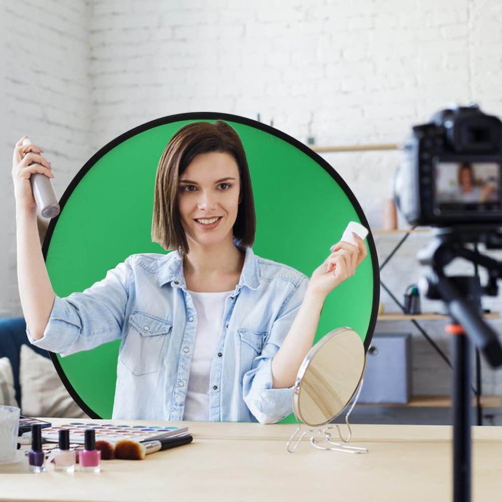 Kakalote 1 75cmonly PC Green Screen Background, Nylon Background Screen Portable Foldable Backdrop for Live Streaming