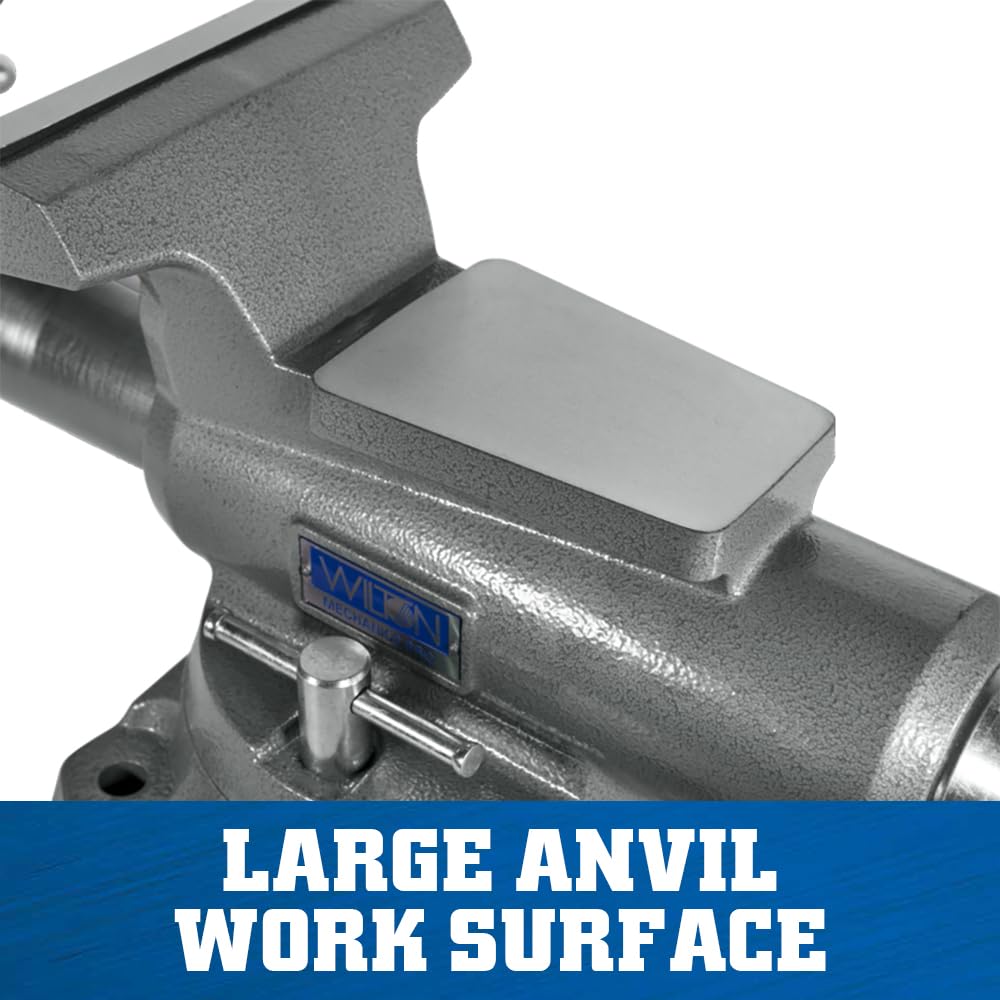 Wilton Mechanics Pro Bench Vise, 8" Jaw Width, 8-1/2" Jaw Opening, 4-1/2" Throat (Model 880M), Grey