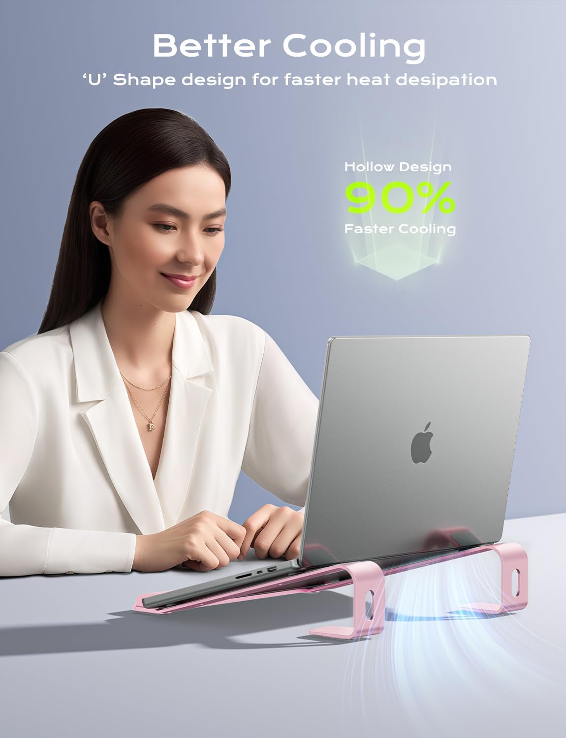 JCZT 10-17'' Aluminum Laptop Stand, Notebook Stand with Wrist Rest, Ergonomic Detachable Laptop Mount, Computer Stand