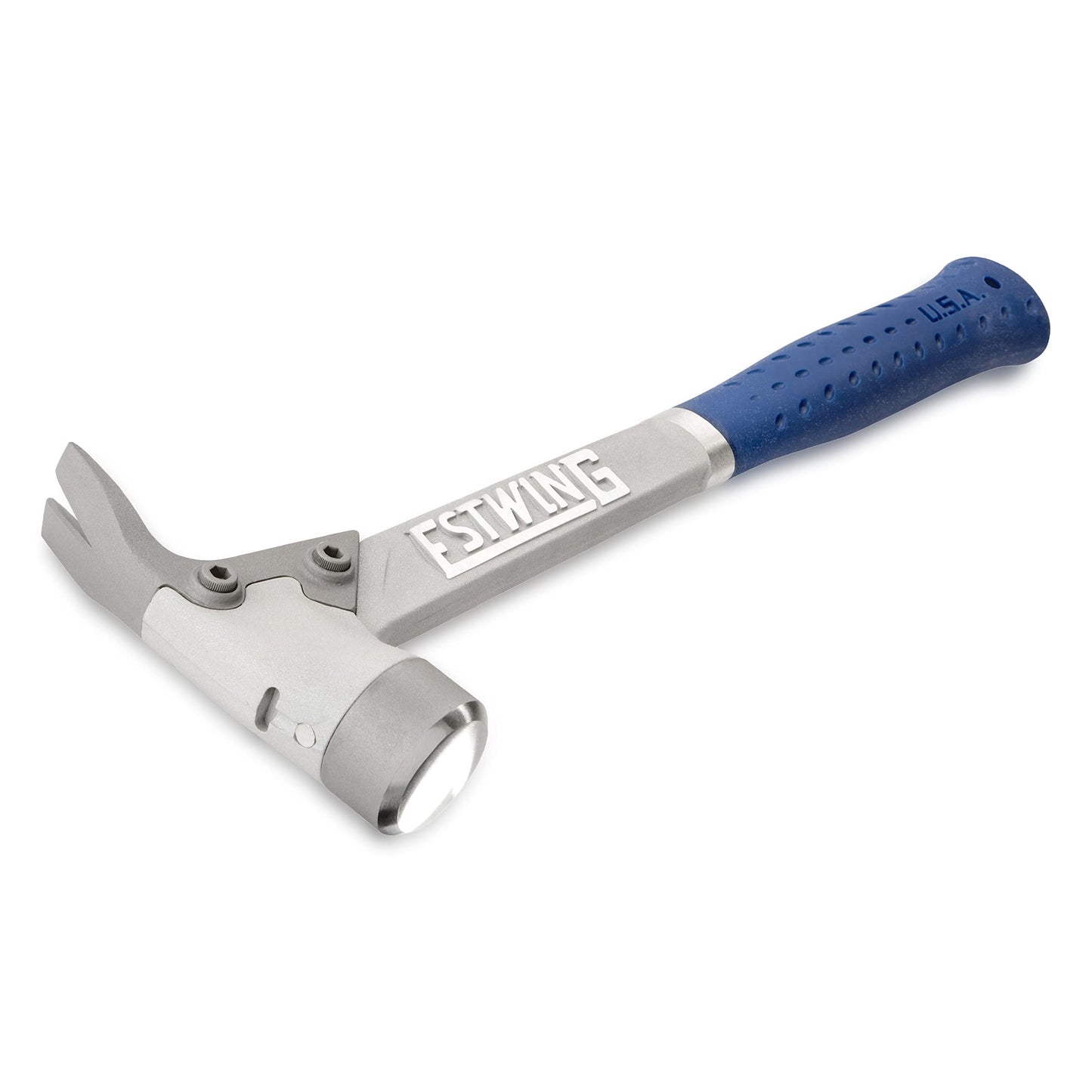 ESTWING AL-PRO Aluminum Framing Hammer - 14 oz Straight Rip Claw with Smooth Face & Shock Reduction Grip - ALBL , Blue