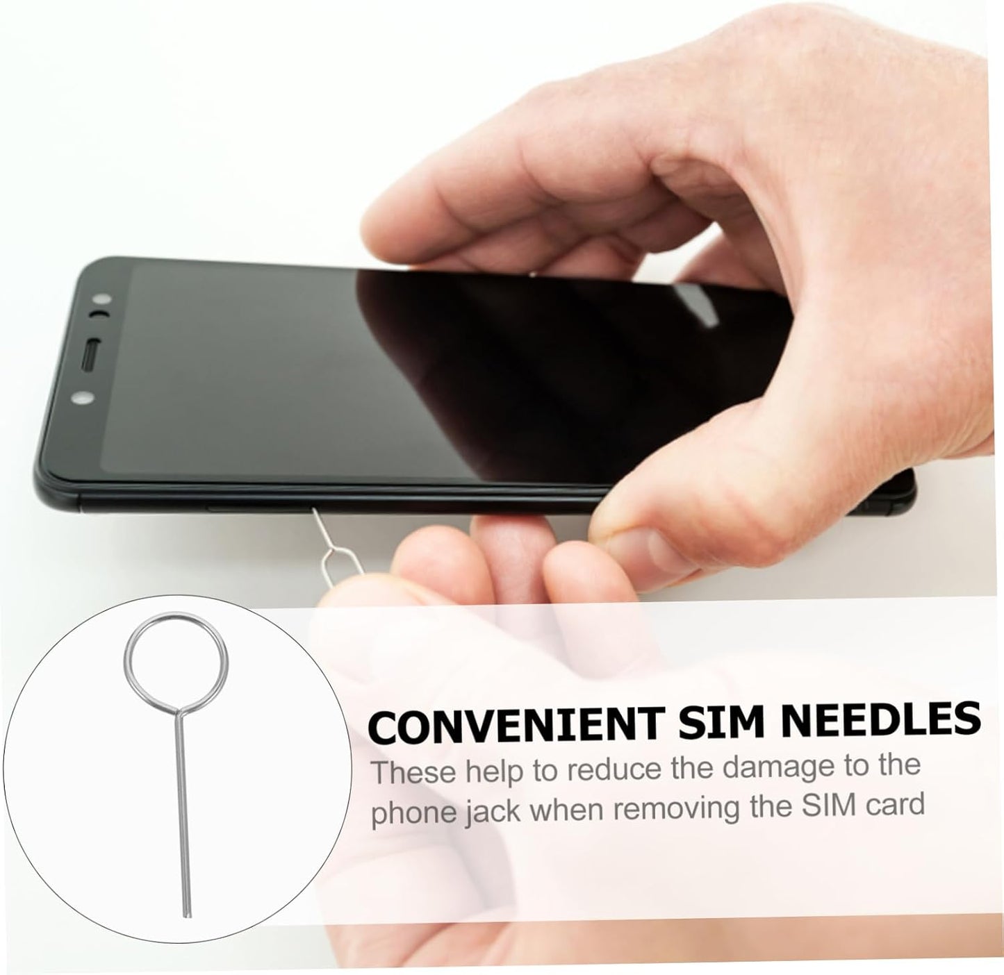1000pcs Stainless Steel Sim Card Ejector Tool Phone Tray Removers for and More Compact and Easy to Use Sim Removal