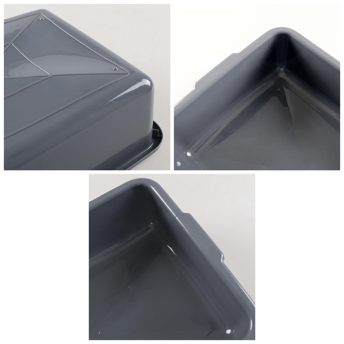 Drephia 4 Pack 13 L Utility Commercial Bus Tubs, Plastic Bus Box Bin, Food Grade Butcher Meat Tote, Gray