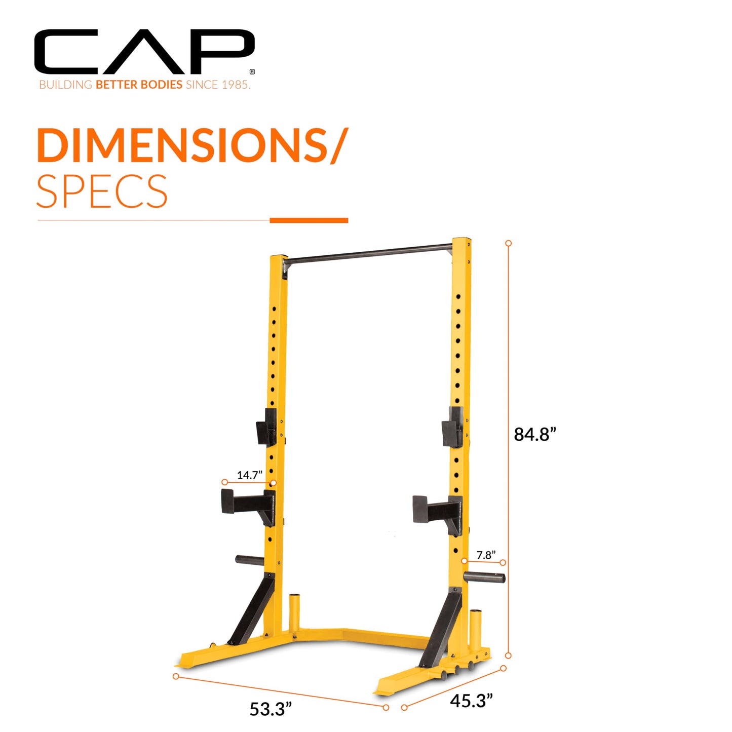 CAP Barbell FM-8000F Deluxe Power Rack, Yellow