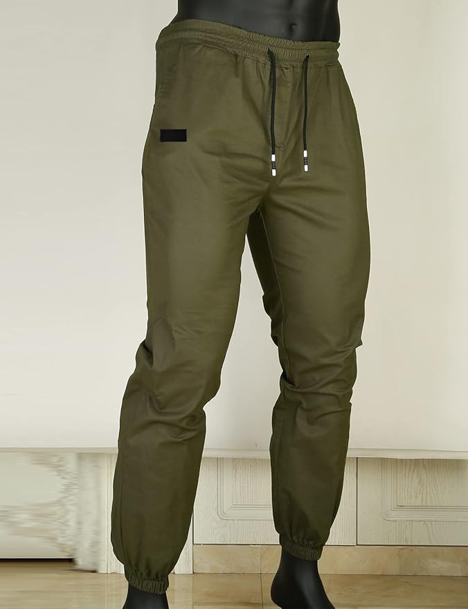 Men Joggers Chino Cargo Pants Hiking Outdoor Recreation Pants Twill Fitness Track Jogging Pants Casual Cotton Pants