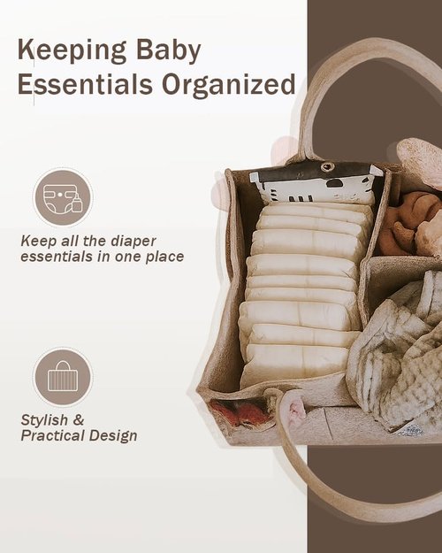 Diaper Caddy - Versatile Nursery Storage Bin & Car Organizer for Diapers & Baby Wipes
