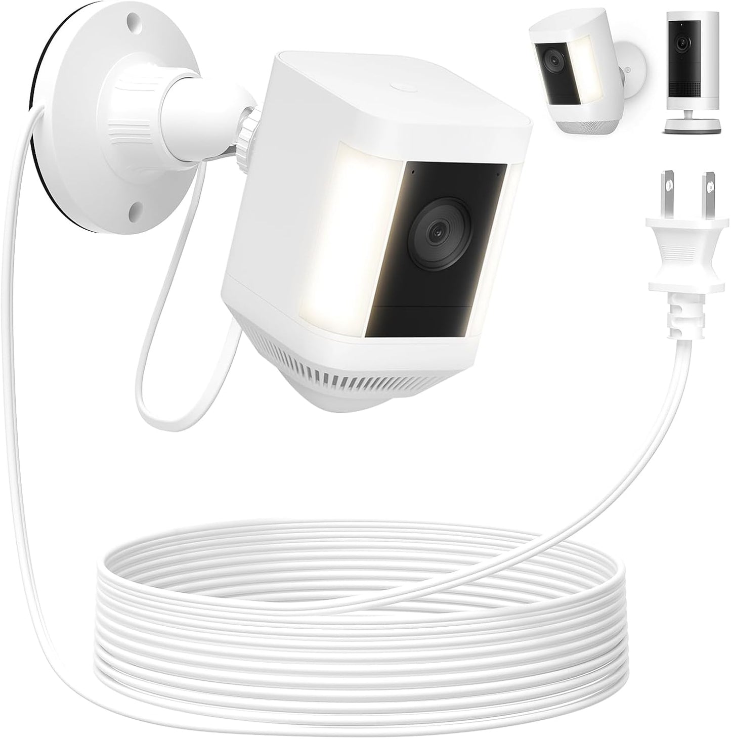 25ft Power Adapter with Mount for Spotlight Cam Plus/Pro (Battery) and Outdoor Cam Plus (Battery), Weatherproof Power