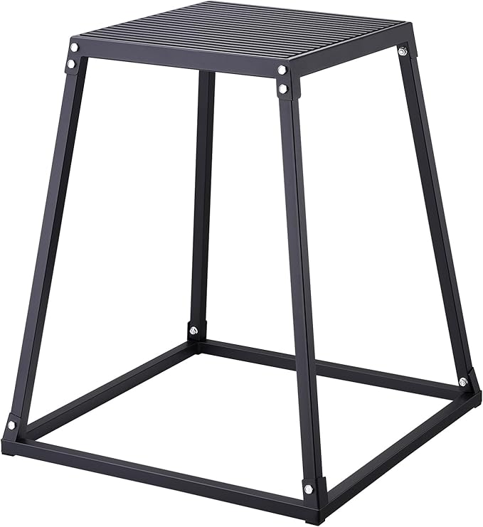 VEVOR Plyometric Jump Box, 18 Inch Plyo Box, Steel Plyometric Platform and Jumping Agility Box, Anti-Slip Fitness Exercise Step Up Box for Home Gym Training, Conditioning Strength Training