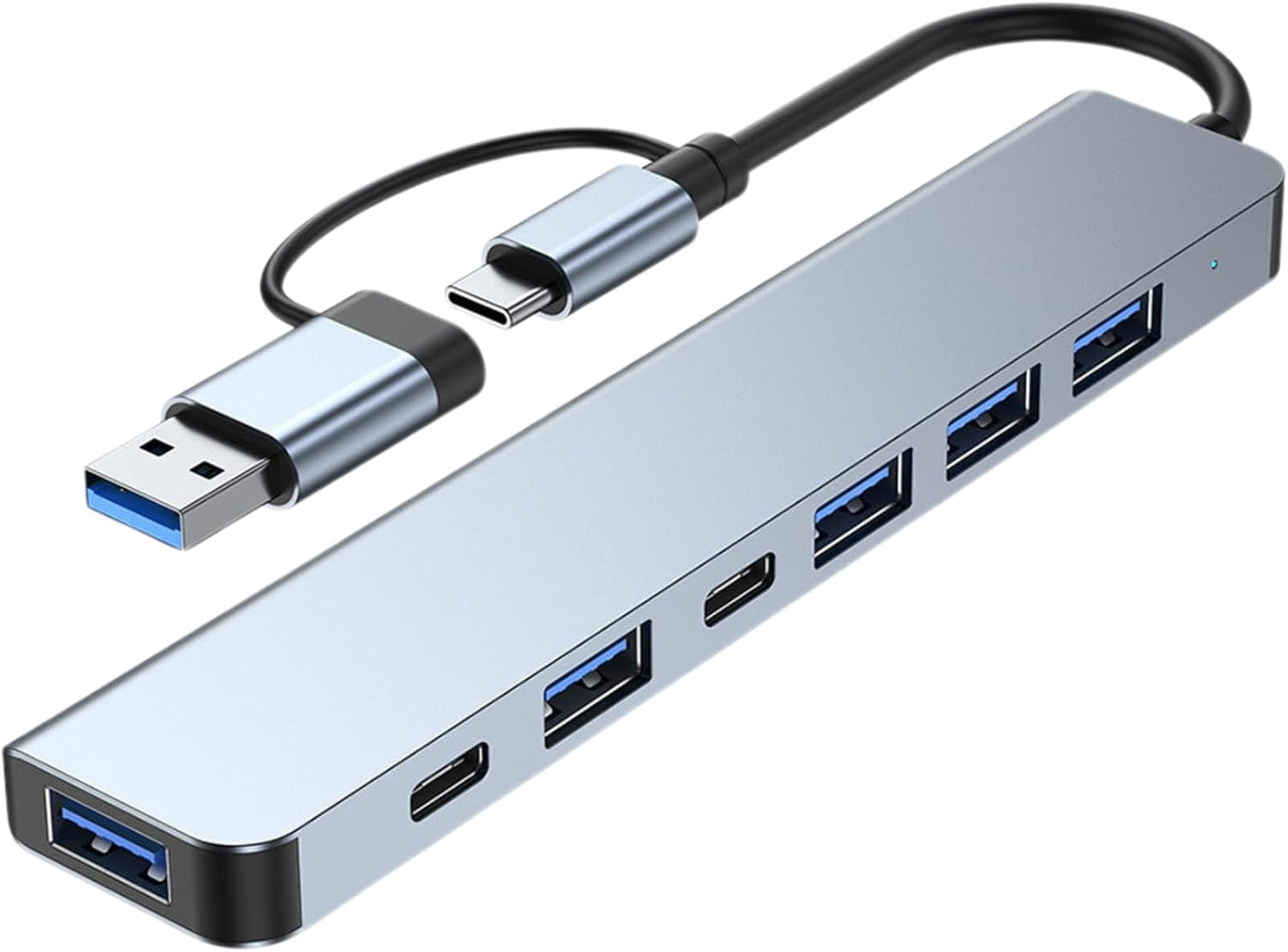 Generic 3.0 8 1 3.5mm USB Hub USB C Hub in with SD/TF Card Reader, Audio Jack, USB-A & USB-C Dual Input, Multiport