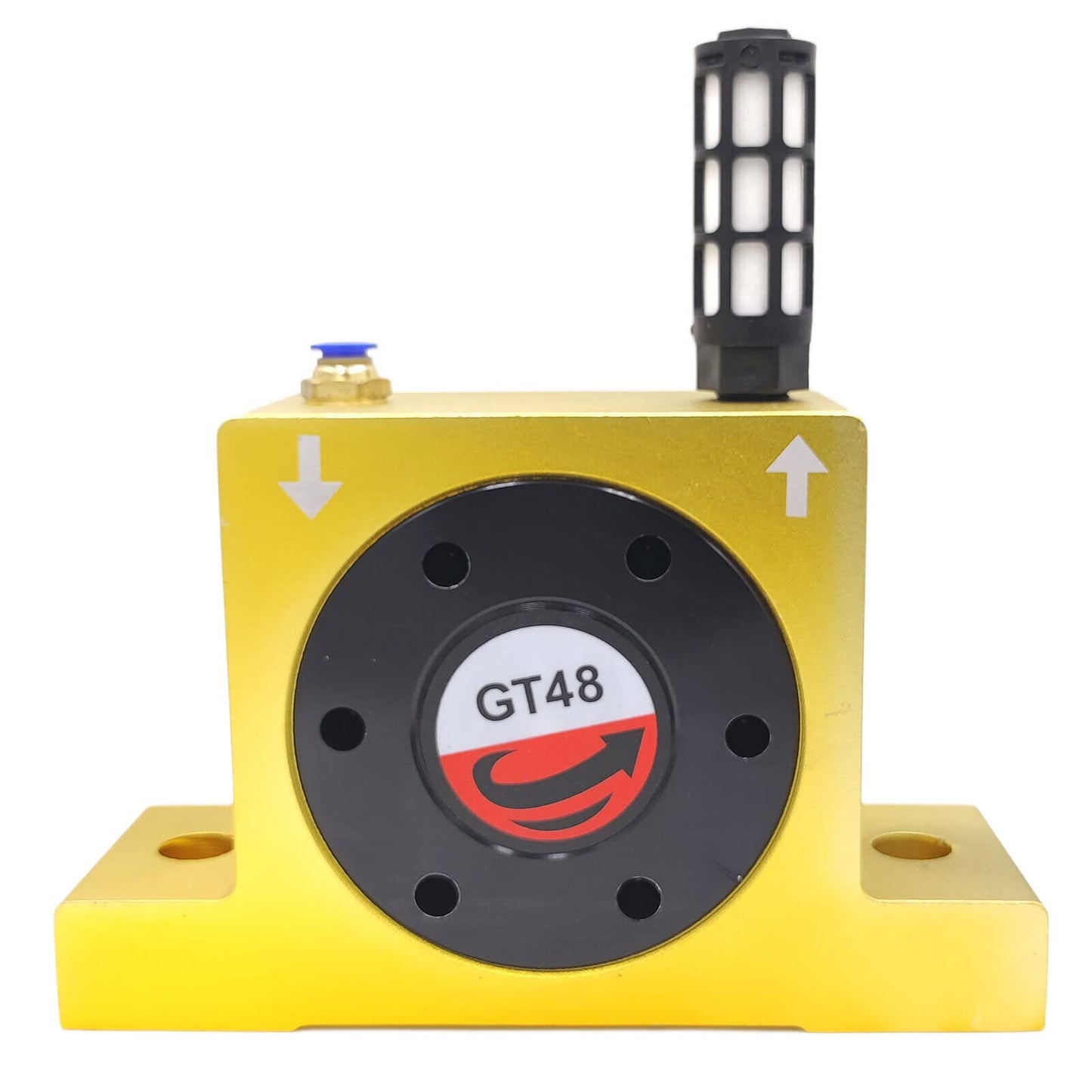 DCYNXC GT48 Industrial Turbine Vibrator - G 3/8" Pneumatic Compressed Air Power Wheel Type Silent Golden With Muffler