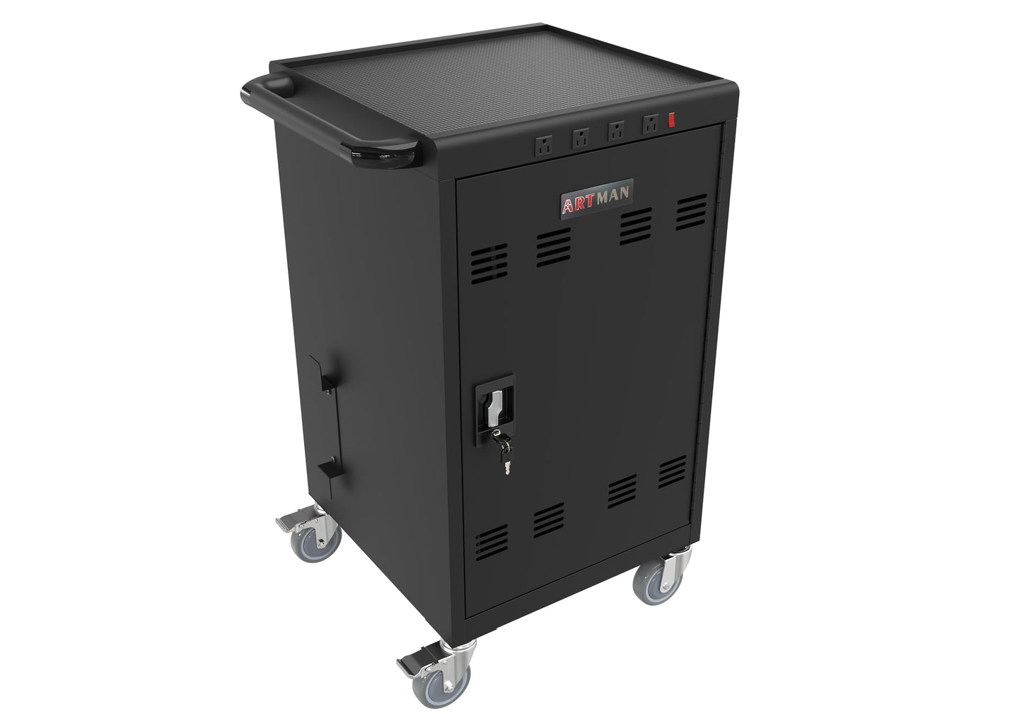 MQIAE Laptop Cart,Mobile Charging Carts for Tablets Laptops with Extra 4 Bits Power Strip, Portable Table Top Charging and Storage Cabinet for Classroom or Office