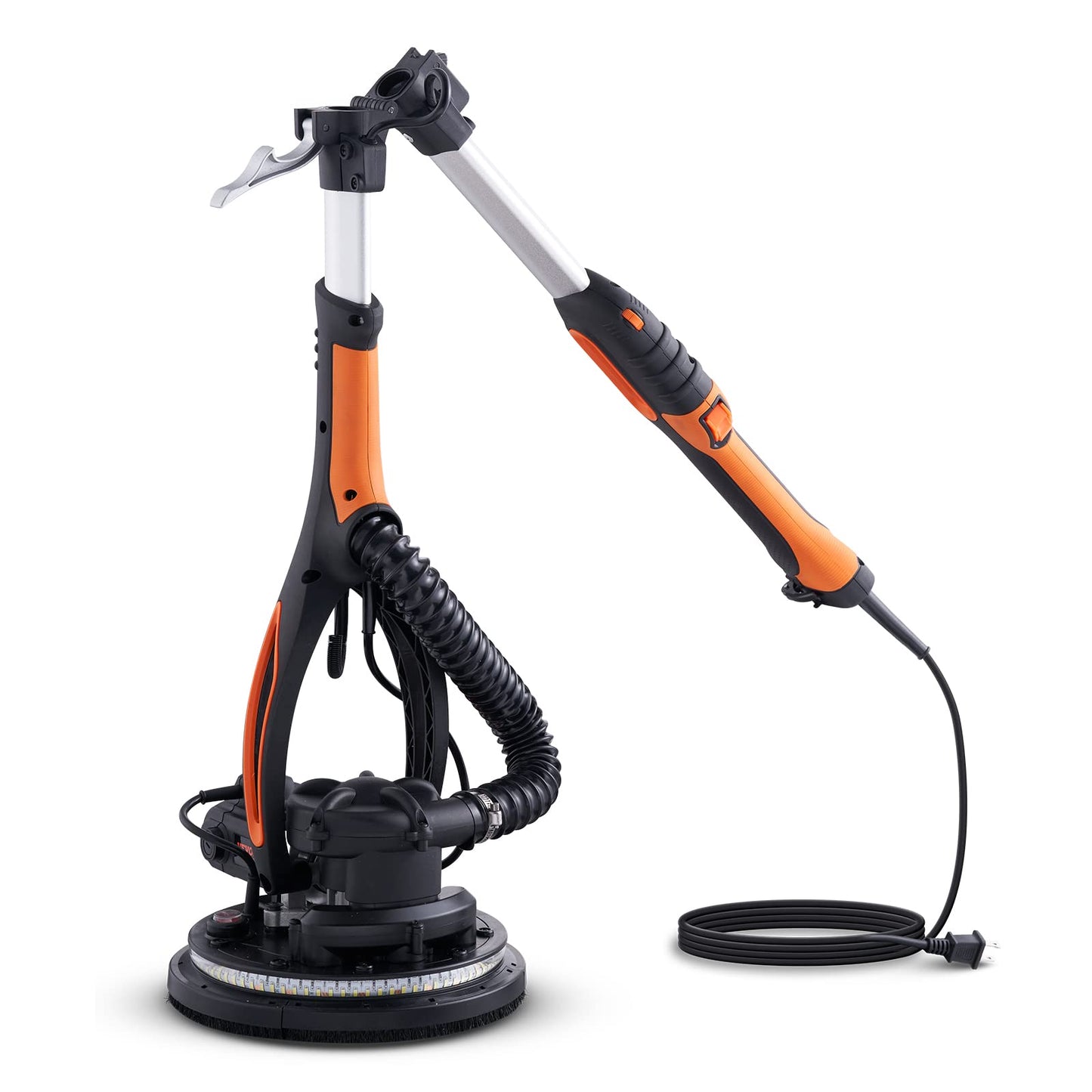 VEVOR Wall Smoother, 900W Electric Tool with 12 Sanding Discs, 800 to 1800 RPM Speed, 3 Vacuum Hoses, Collapsible for Ceiling Use, Dual LED Lights, Telescoping Handle, and Built-in Dust Collector