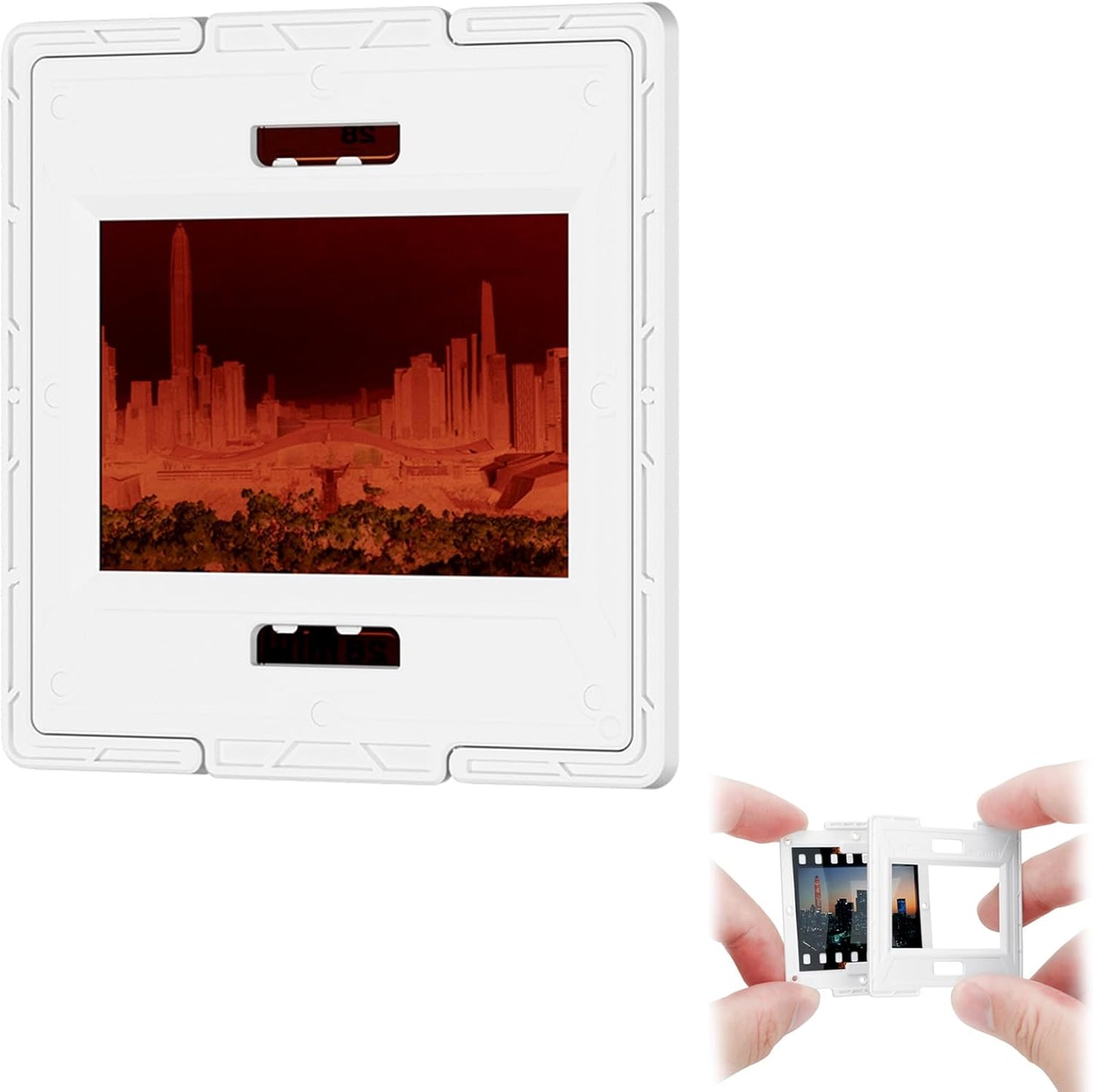 JJC 50 35mm 50 Pairs Slide Film Mounts to Holder Sheets of Film, with Snap-in Design & Precisely Position, Premium