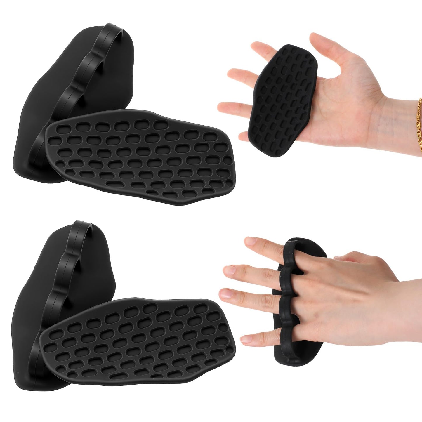 Elegaperma 4pcs Weight Grip, Workout Grips, Rubber Gym Grip, Anti-Slip Weightlifting Grips for Women & Men Gym Training and Exercise, Weight Lifting