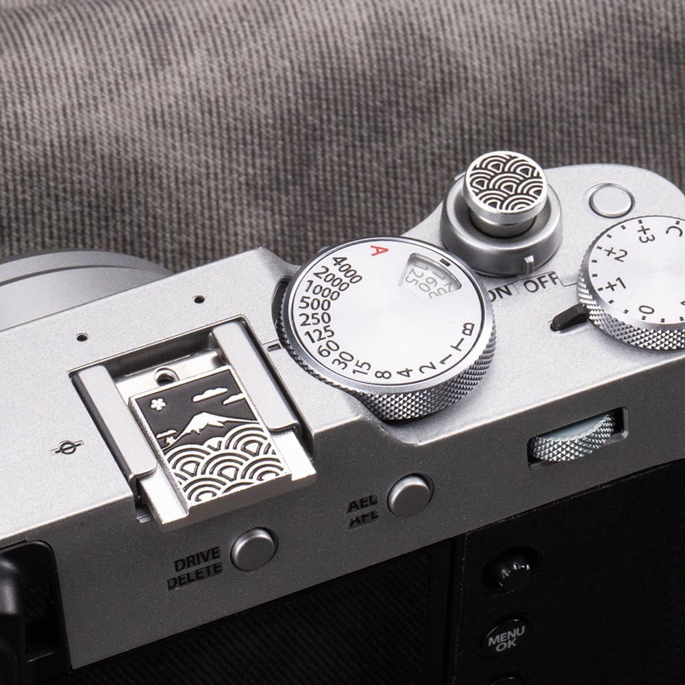 X100VI X100V XPro1 X-T4 X-T3 X-T50 X-T30 Camera Metal Hot Shoe Cover Shutter Buttons Sea of Clouds for FUJIFILM