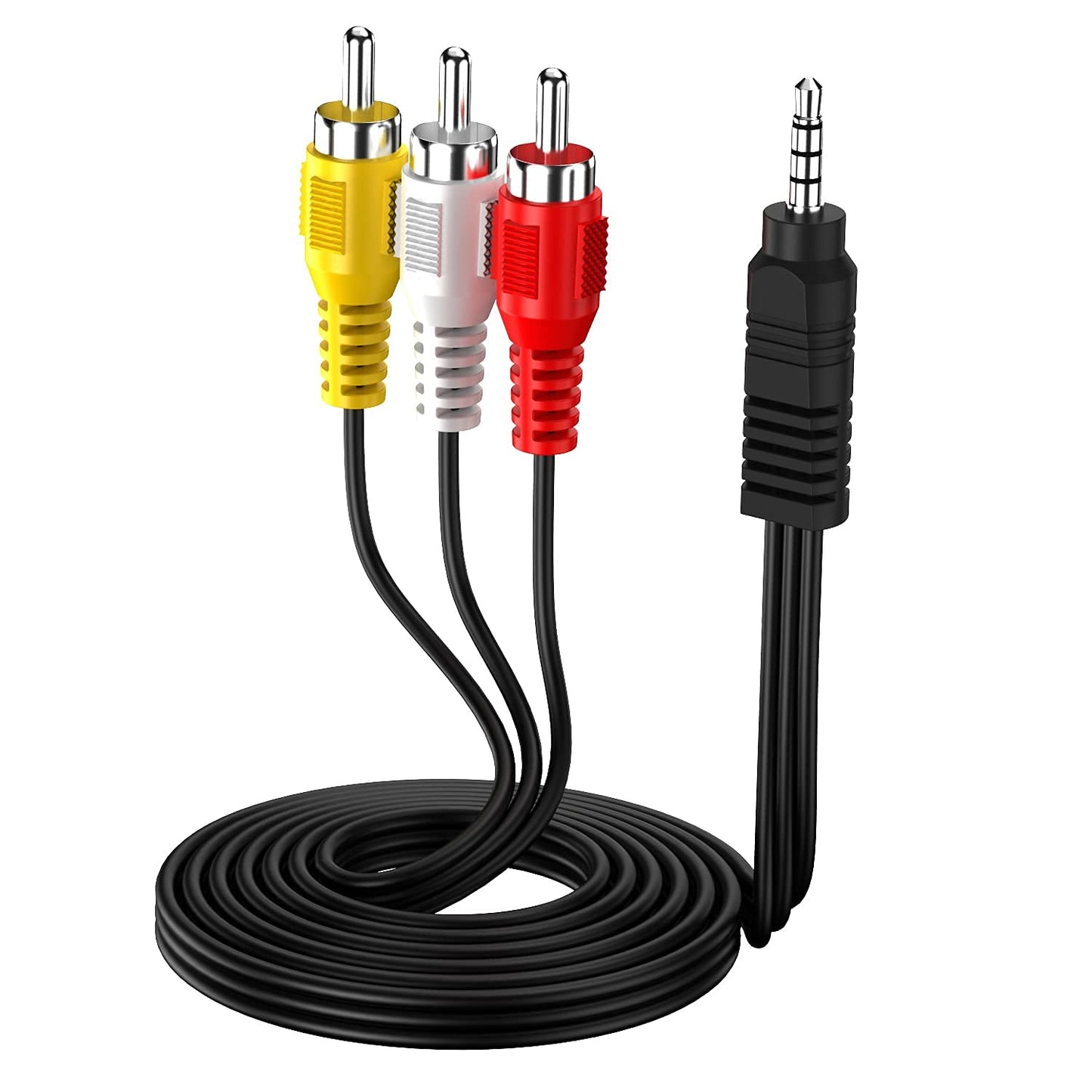 SNLLMZI 3.5 mm Cable,3.5mm 18 3 TV,Smartphones,MP3, 5ft1.5M to RCA AV Camcorder Video TRRS Male to RCA Male Plug